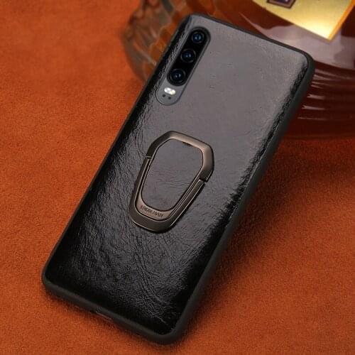 Genuine Cowhide Leather Magnetic Kickstand phone case for Huawei P30 Lite Mate 20 P20 P40 Pro Cover For Honor 20 Pro 10 10i 8X