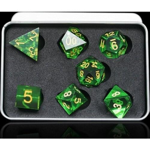 Dice Metal Box Standard Size Dice Metal Box 7pcs D4 D6 D8 D10 D% D12 D20 Set D5QD