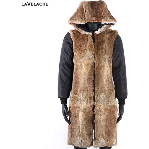 2020 Real Fur Coat X-long Winter Jacket Men Can Match Shell and Fur Collar 2020 Plus Size 7XL