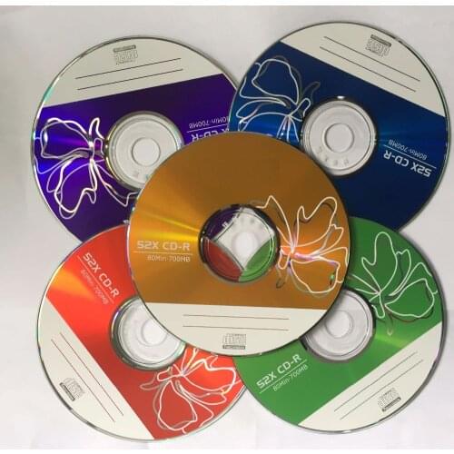 Wholesale 50 Discs Grade A+ 52x 700 MB Blank Multicolored Printed CD-R