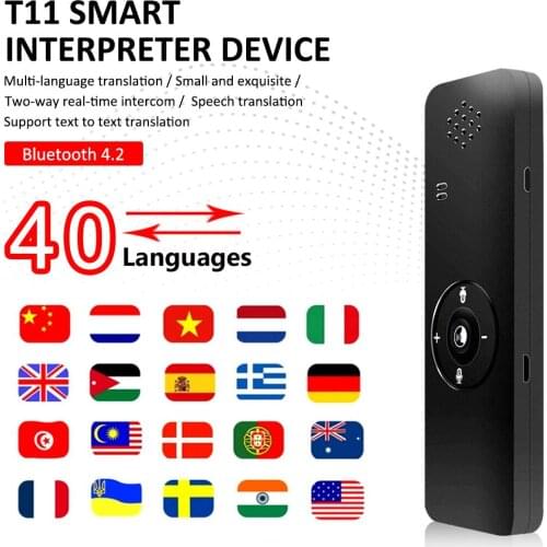 Portable Smart Language Translator Device Real Time Handheld T11 Interpreter Support 40 Languages for Learning Business