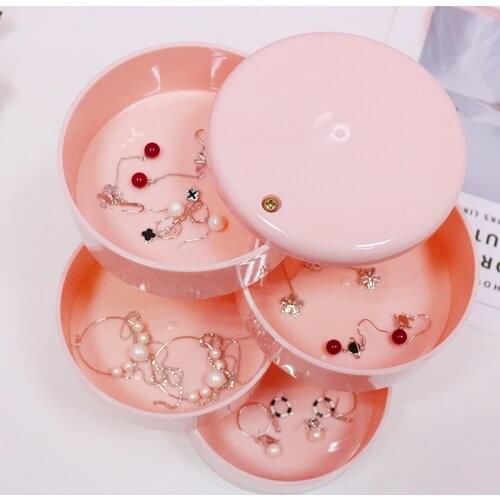 Creative Plastic Transparent Makeup Organizer 360 Degree Cosmetic Rotating Storage Box Girls Gifts