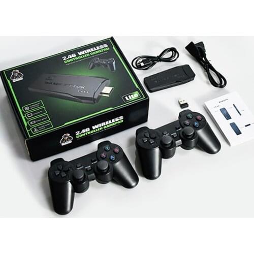 Powkiddy PK-09 Mini TV Video Game Console Builtin 3000/10000 Games Player Stick Kit Support 1080P HDMI-Compatible Output