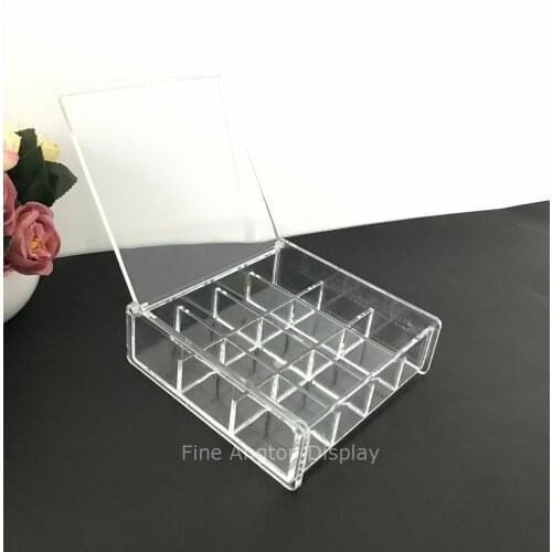 Transparent Acrylic Jewelry Storage Display Box With 12 Grids