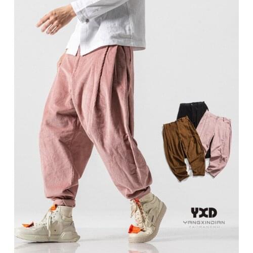 Plus size 5xl Youth new fashion chinese style mens casual pants man loose high quality corduroy harem pants men pencil pants