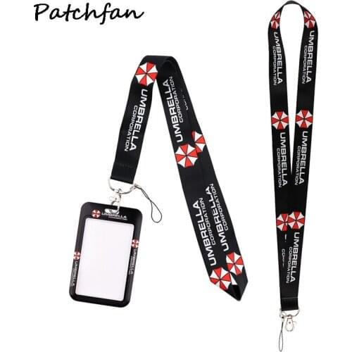 AD796 Patchfan Umbrella Necklack Movie Lanyard Key Gym Strap Multifunction Mobile Phone Decoration With Card Holder Cover