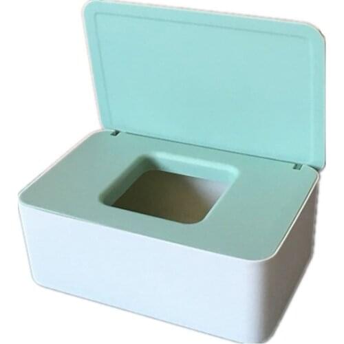 Desktop Tissue Atorage And Multifunctional Plastic Wipes Office Sealed Dust Waterproof Fall Resistant Mask Box Green Blue