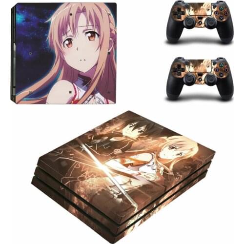Sword Art Online PS4 Pro Stickers Play station 4 Skin Sticker Decal For PlayStation 4 PS4 Pro Console & Controller Skins Vinyl