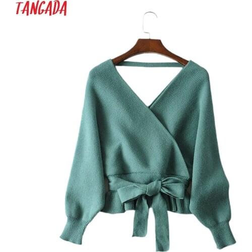 Женские пуловеры с V-образным вырезом Tangada China At AliExpress