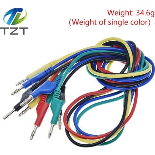 TZT 1M 4mm Banana to Banana Plug Test Cable Lead for Multimeter Red Yellow Black Blue Green 5 Colors