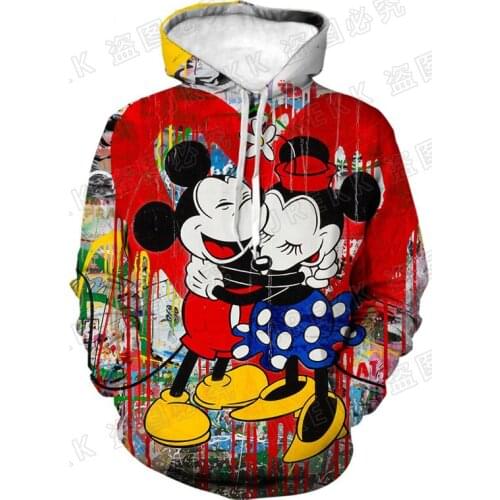 Funny Mickey Mouse Hoodies Men Women Children Anime Sweatshirts Cool 3D Print Pullover Boy Girl Kids Fashion Casual Clothing