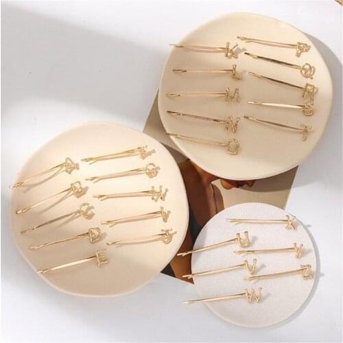 New 520pcs/lot Hairpins Alloy Goldlloy alphabet Word Letters Hair Clips Women Styling Tool Hairgrip Hair pin Hair Access Clips