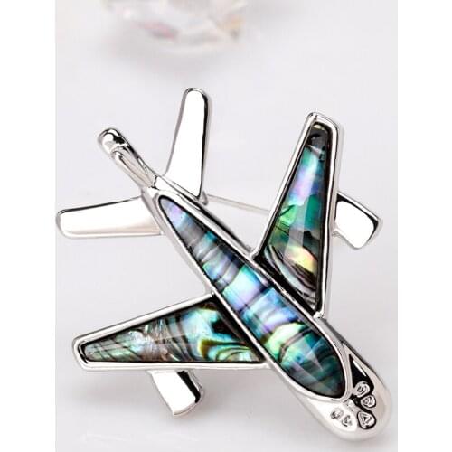 Top Grade Natural Shell Aircraft Brooch Simple Cartoon Children Gifts Brooches for Women Corsage Pins Jewelry Accessories