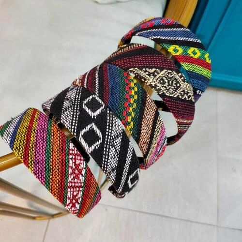 Ethnic Style Embroidery Print Hairbands For Women Hair Accessories Hairband for Girls Flower Crown Headbands