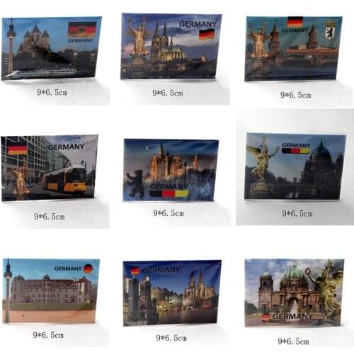 1PC 9*6.5cm Germany Style Tin Paper Refrigerator Magnet Kids gift Souvenir Home Decoration Paper Fridge Magnet