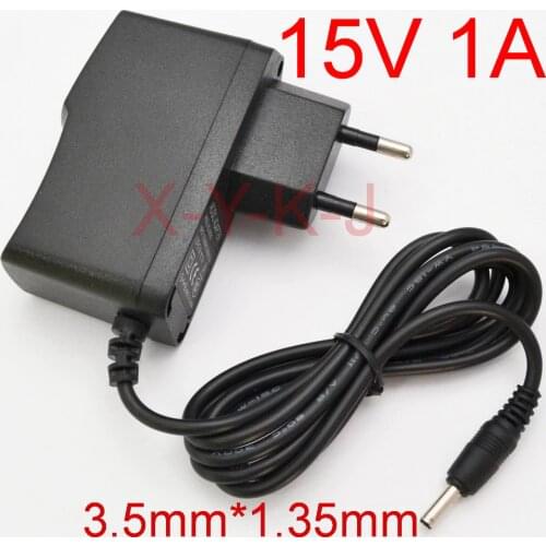 1PCS 15V1A High quality AC 100V-240V Converter Adapter DC 15V 1A 1000mA Power Supply EU Plug DC 3.5mm x 1.35mm