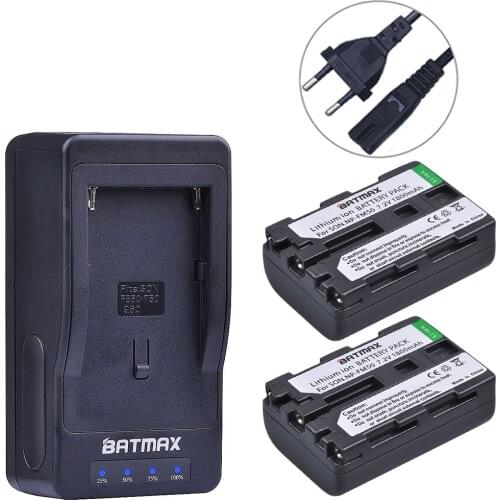 2Pcs NP-FM50 Battery + LED Ultra Fast Charger for Sony HC1 TRV280 TRV350 TRV250 TRV27 TRV33 TRV460 TRV340 TRV480 TRV260 TRV608