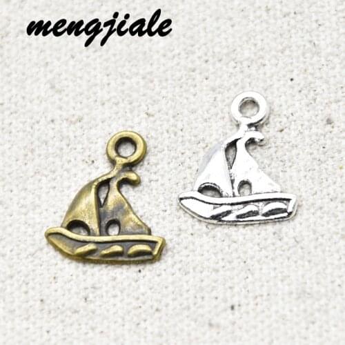 28pcs Hot Sell Metal Vintage Sailboat Charms Pendant Fit Jewelry Makings DIY Handmade Craft