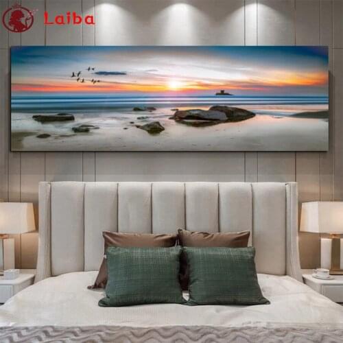 5 d diamond mosaic Natural scenery, sunset beach For Living Room Home Decor diamond Painting embroidery mosaic