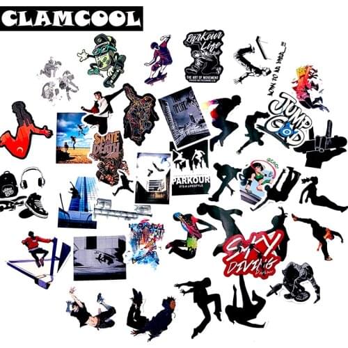 50Pcs Street Dance Parkour Sports Graffiti Sticker Scrapbooking For Skateboard Guitar Luggage Motorcycle Bookbags And Bicycles