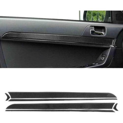 6Pcs Interior Door Panel Trim Carbon Fiber Strip Cover Fit for Mitsubishi Lancer 2008-2016 Car Interior Trim Styling