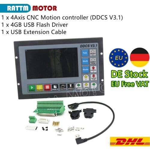 「EU Free Delivery」DDCSV3.1 4 Axis 500KHz G-Code Offline CNC Stand Alone Controller for CNC Router Engraving Machine