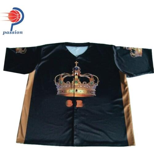 Custom button up Short Sleeve baseball jersey mens sportswear high quality
