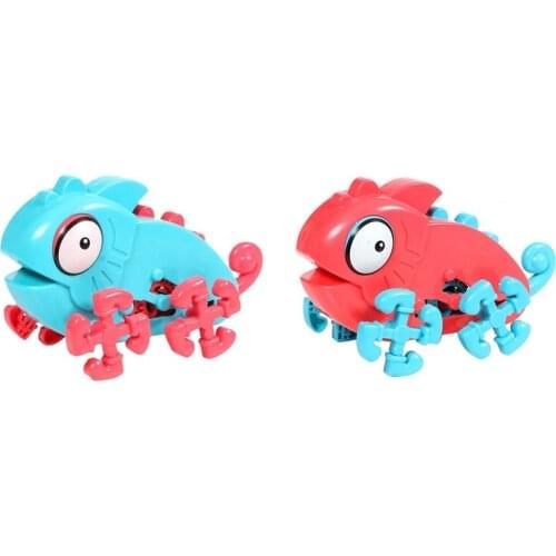 DIY Assembled Chameleon Toys Electric Chameleon Model Crawling Toys Mini Chameleon For Boys And Girls Gift