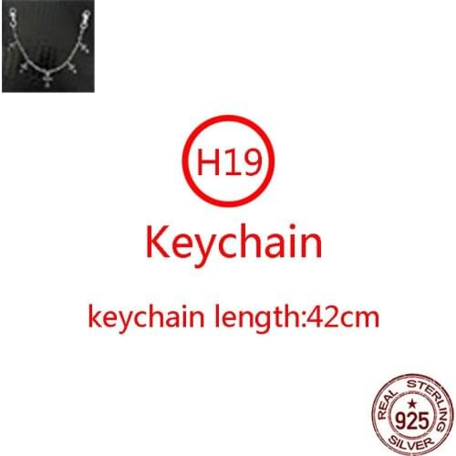 H19 S925 sterling silver bag chain personality hip hop cross flower ball dice S buckle hanging chain fashion punk jewelry