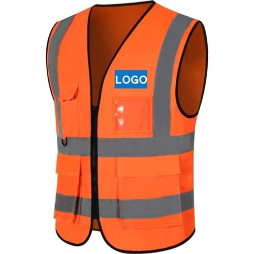 Customized logo work uniform vest reflective stripe work wear safety vest