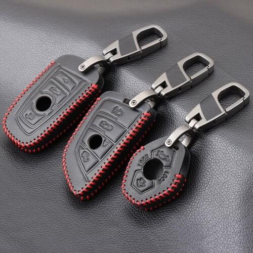 Leather Car Key Case Key Holder For BMW 1 2 3 4 5 7 Series F07 F10 F11 F20 F30 G30 G38 F15 F16 F48 E38 E39 E46 E53 E60 E61 E63