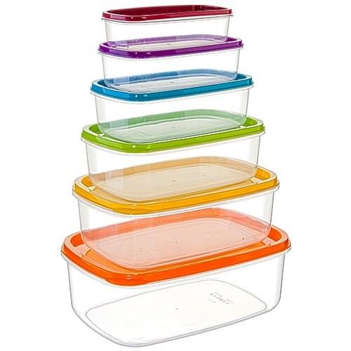 Favilla 6 Piece Rectangle Square Storage Set 300 ml / 500 ml / 800 ml / 1200 ml /1900 ml / 2900 ml