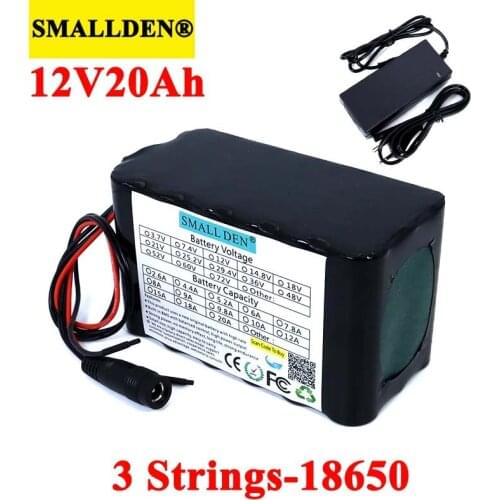 11.1V/12V 20ah 18650 lithium Rechargeable battery 20000mAh with PCB For hernia lamp,amplifiers, monitoring+ 12.6V Charger