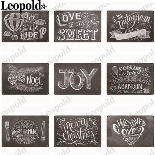 Metal Poster Cake Food Vintage Plaque Love Black Letter Tin Plate Wall Artist Home Bar Kitchen Decoration 20X30Cm