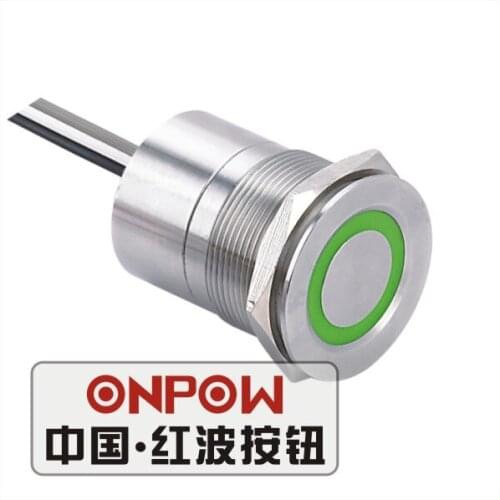 ONPOW 25mm 1NO latching large ring LED Touch switch Stainless steel capacitive switch TS25E-10Z/Y/SS/G/12V
