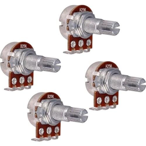 Guitar Potentiometer Audio POTS A25K B25K OHM Tone Volume Replacement for Electric Guitar Pack of 4