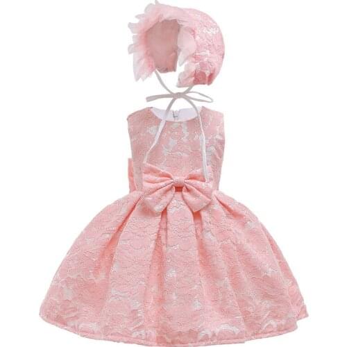 Drop Ship Lace Baby Dress princess one year old photography Wear Party Dress Up with Hat children dress 2021 New