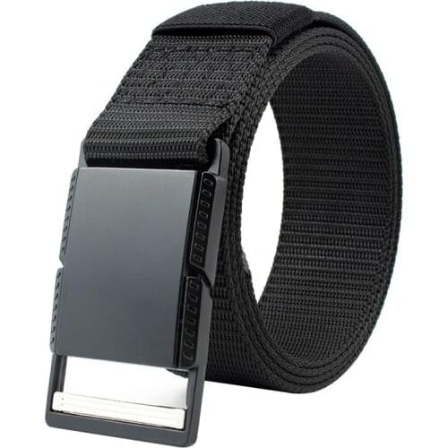 New Unisex casual Nylon Belts Alloy Fast open Magnetic buckle Belts outdoor Tactics Men Belts 125cm
