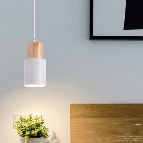 Nordic Wood Iron Pendant Lights Modern Led Hang Lamp Dinning Room Light Fixtures Kitchen Bedroom Hanging Lamp Bar Home Decor