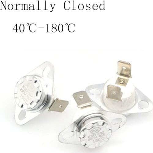 KSD302 16A 250V 40-180 degree Ceramic KSD301 Normally Closed Temperature Switch Thermostat 45 55 60 65 70 75 80 85