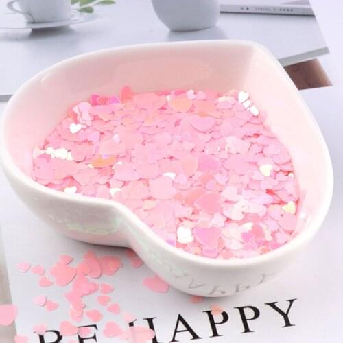 Ultrathin 10g Multi Size 3mm 4mm 6mm AB Pink Heart Shape loose Sequins PET Paillettes for Nails Art manicure/wedding confe