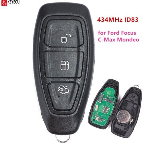 KEYECU Smart Keyless Intelligent Remote Key 3Button 434MHz ID83 for Ford FOCUS FIESTA KUGA C-Max Mondeo Kuga FCC: KR55WK48801
