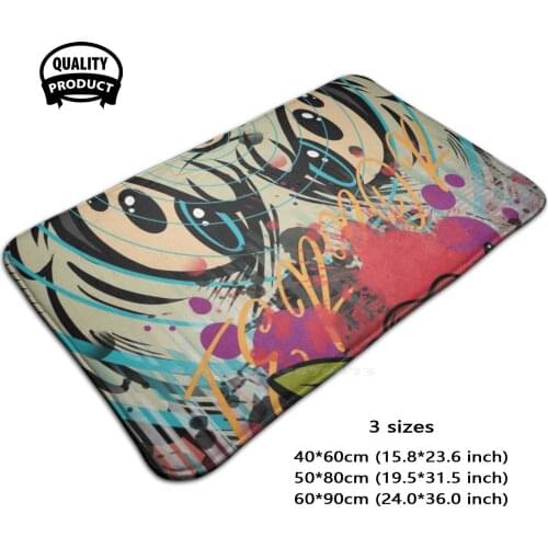Terror Soft Foot Pad Room Goods Rug Carpet Terror Artwork Pop Popart Pop Art Graffiti Street Art Tattoo Tattoos Tattoo Art