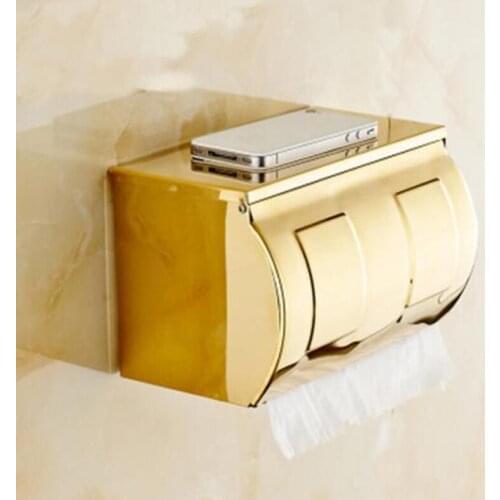 Vidric fashion total brass wall mounted gold Bathroom Lavatory Toilet Paper Holder Tissue paper Holder bathroom accessories