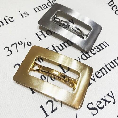 1pcs Korea Hollow Geometric Square Metal Hair clip Frosty style Solid Color Hairpins Fashion Hair Pin Jewelry Hair Accessories