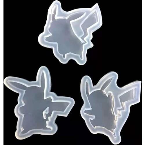 1pcs UV Resin Jewelry Liquid Silicone Mold Cute Cartoon Pikachu Resin Charm Molds For DIY Intersperse Decorate Making Toys Molds