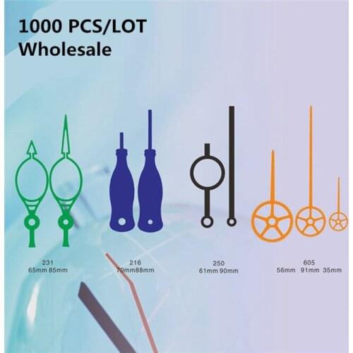 1000 PCS wholesale Fashion DIY wall clock hands metal minute hour pointer Multiple colors and shapes Repair wall Clock needles