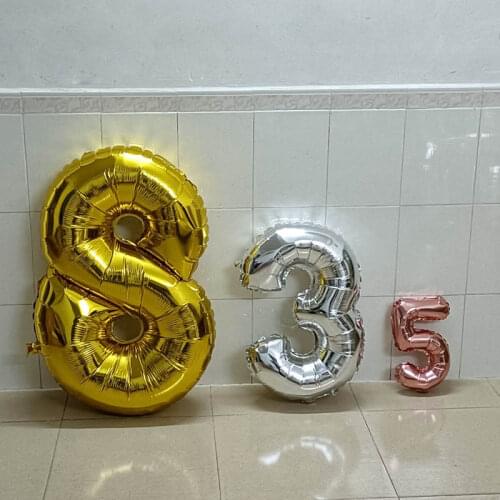 16" /30" /40" Digital Arabic Numerals Aluminum Foil Balloons Birthday Decoration Number Ballon Festival Party Supplies 1 Piece