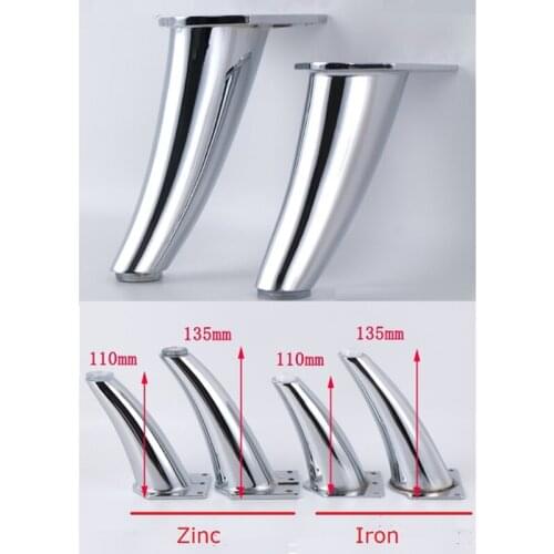 4Pcs/Lot Zinc Iron inclined Leg Feet Chrome Sofa Furniture With Screws for Sofa Table Cupboard Feet Bed bathroom cabinet feet