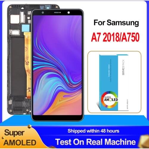 6.0'' OLED / Super AMOLED For Samsung Galaxy A7 2018 A750 SM-A750F A750F Display Touch Screen Digitizer Assembly Replacement